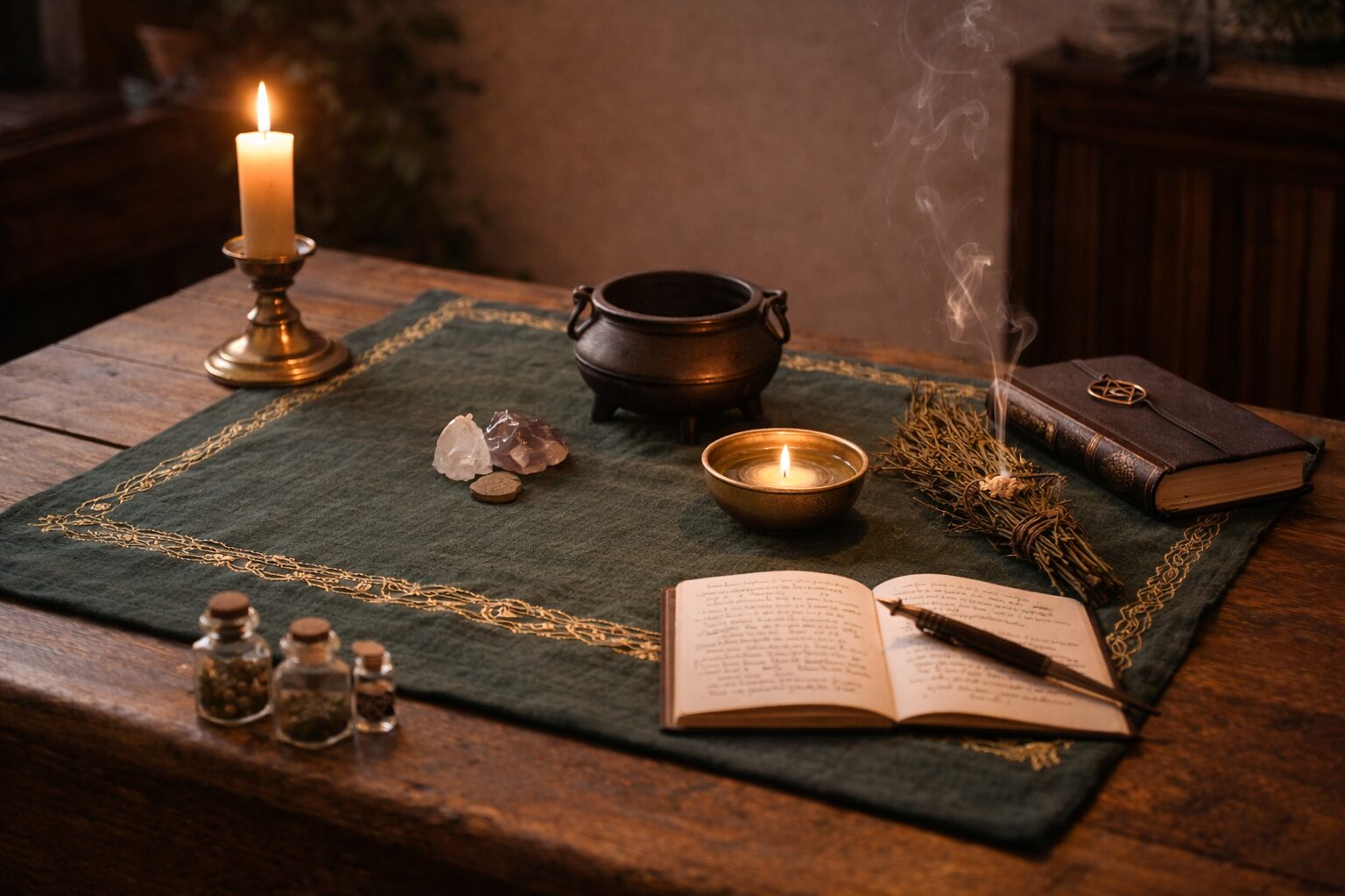 An altar emphasizing color and material coherence.