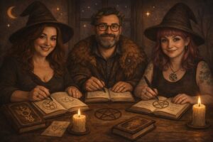 Roen practicing candlelit divination