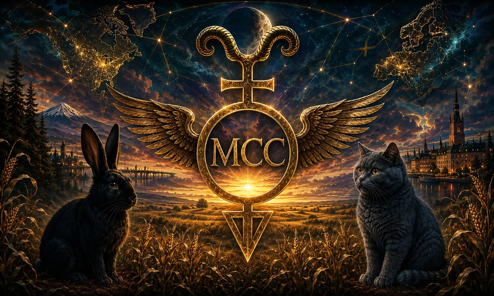 Coven of the Veiled Moon membership application artwork with the My Cousin’s Coven emblem