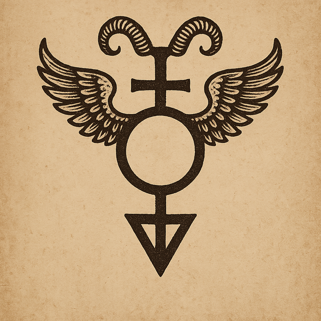 Winged Hermes symbol used by My Cousin’s Coven